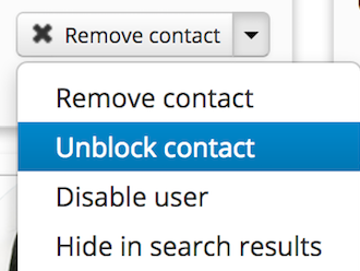 Unblock contact