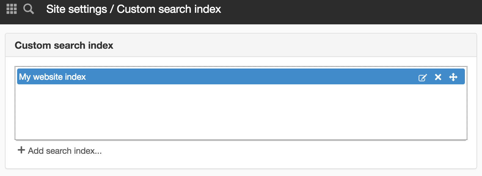 Custom search index