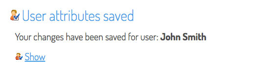 User attributes saved