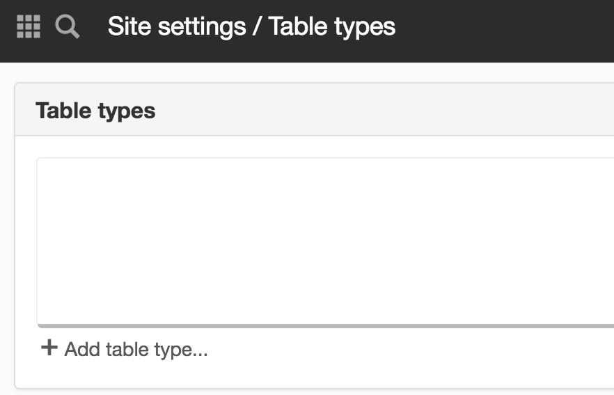 Add Table types