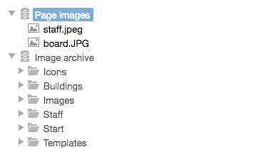 Page images or Image archive