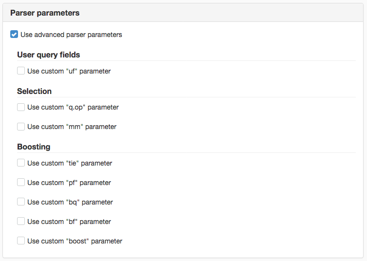 parser parameters