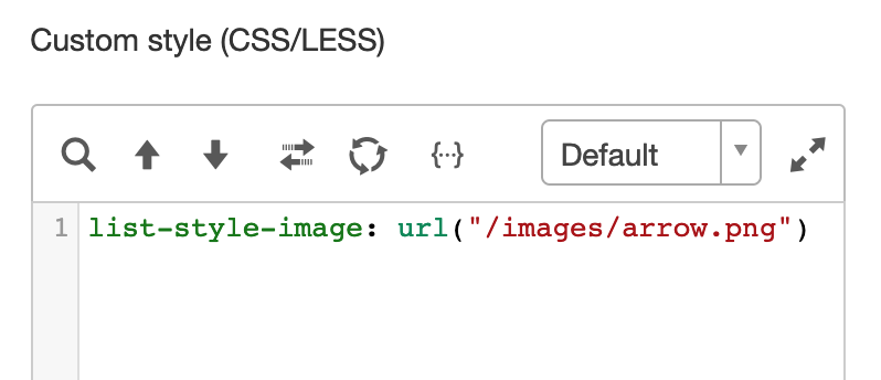 Custom CSS to specify an image as a bullet