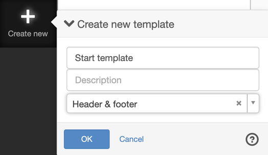 create new template - start 