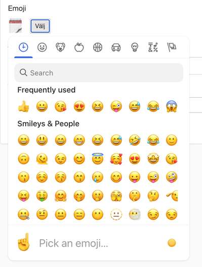 Välj emoji till statusmallen