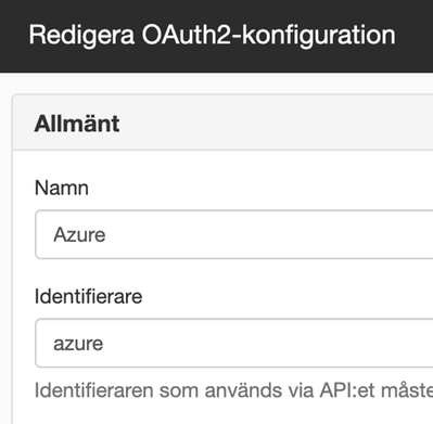 Redigera OAuth2-konfiguration
